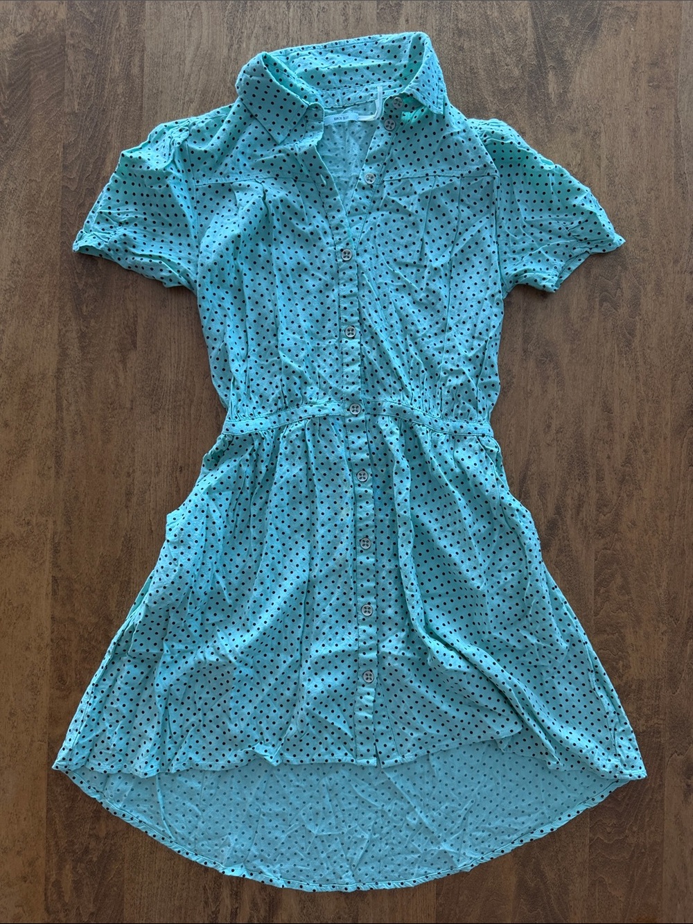 Kimchi Blue Polka Dot Mini Dress – Teal/Turquoise – XS